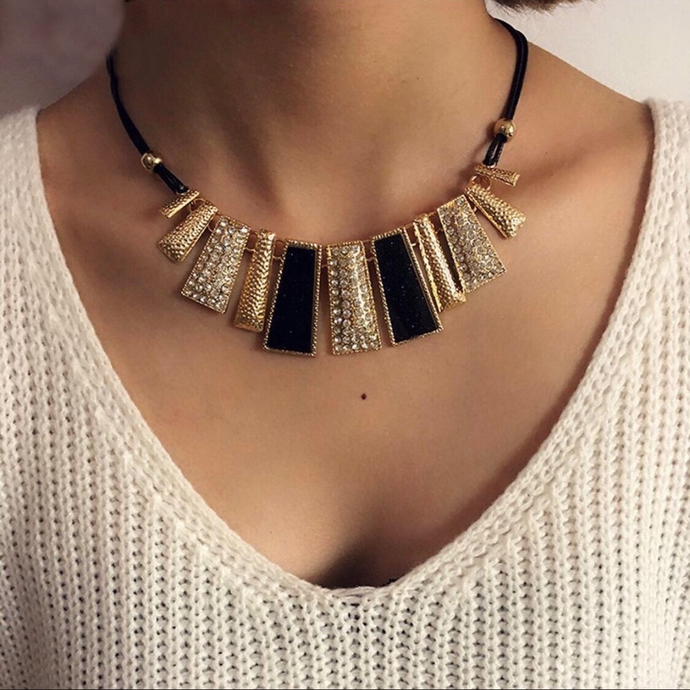 Geometric Gold Mega Fringe Layered Boho Necklace